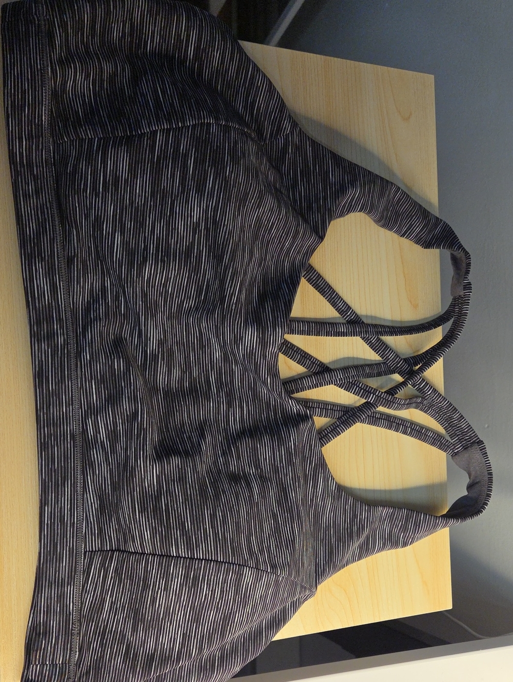 Striped Gray Crisscross Sports Bra - Women Intimates ENERGY BRA